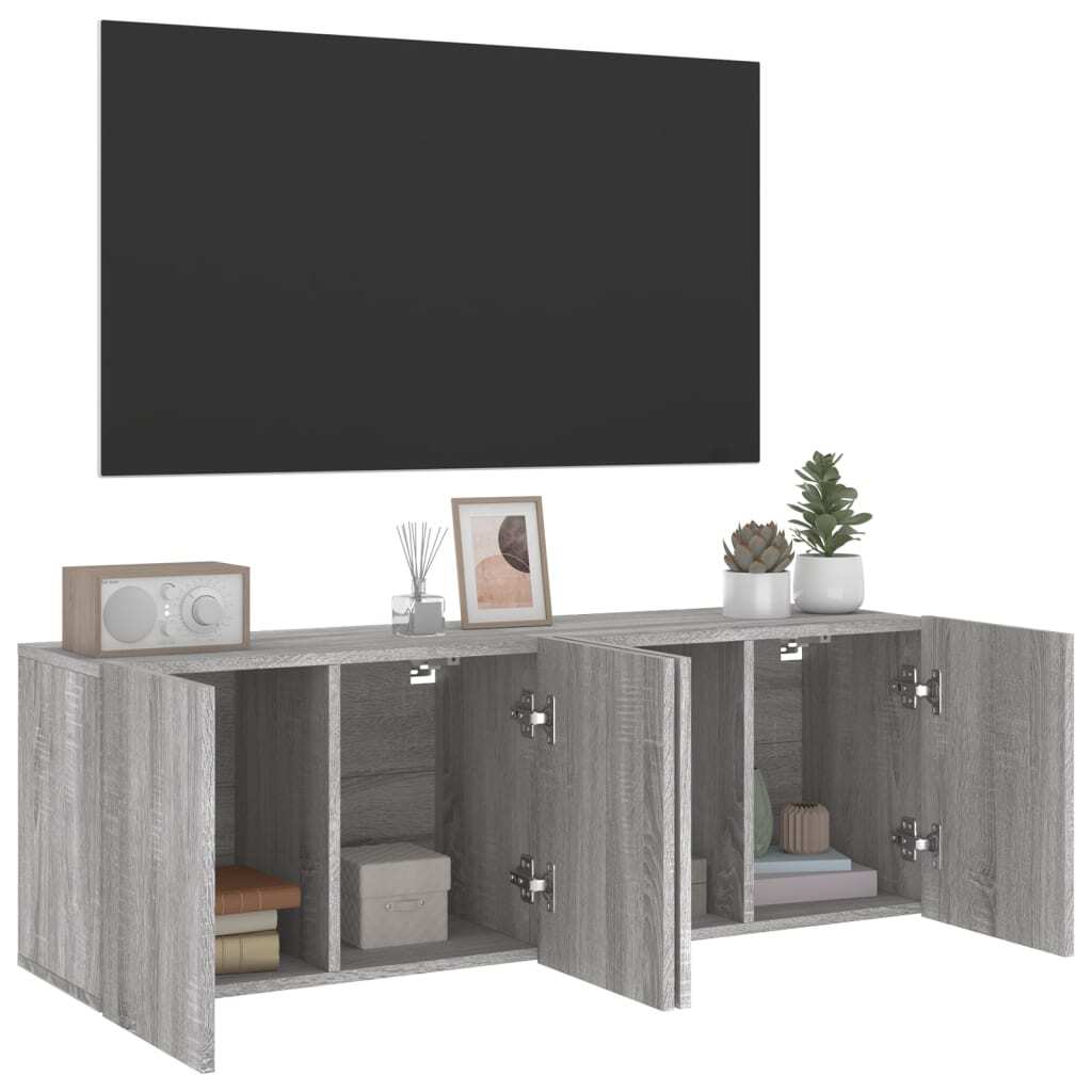 TV Cabinets Wall-mounted 2 pcs Grey Sonoma 60x30x41 cm