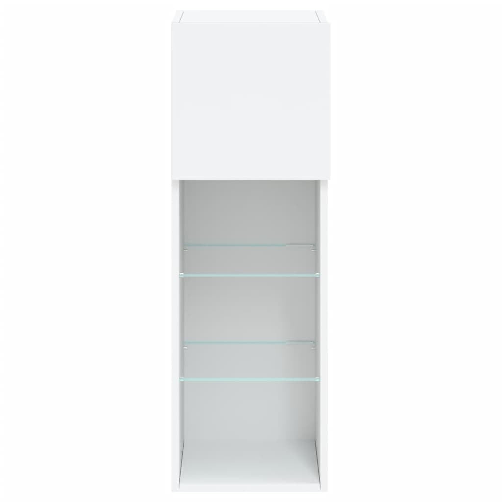 TV Cabinet with LED Lights White 30.5x30x90 cm