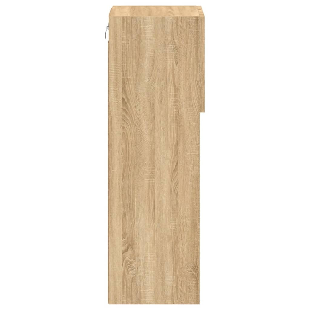 TV Cabinet with LED Lights Sonoma Oak 30.5x30x90 cm