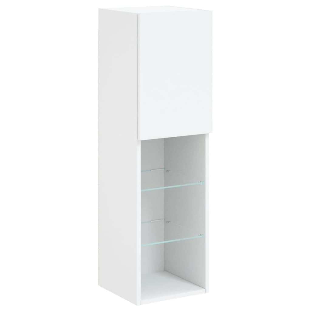 TV Cabinet with LED Lights White 30.5x30x102 cm