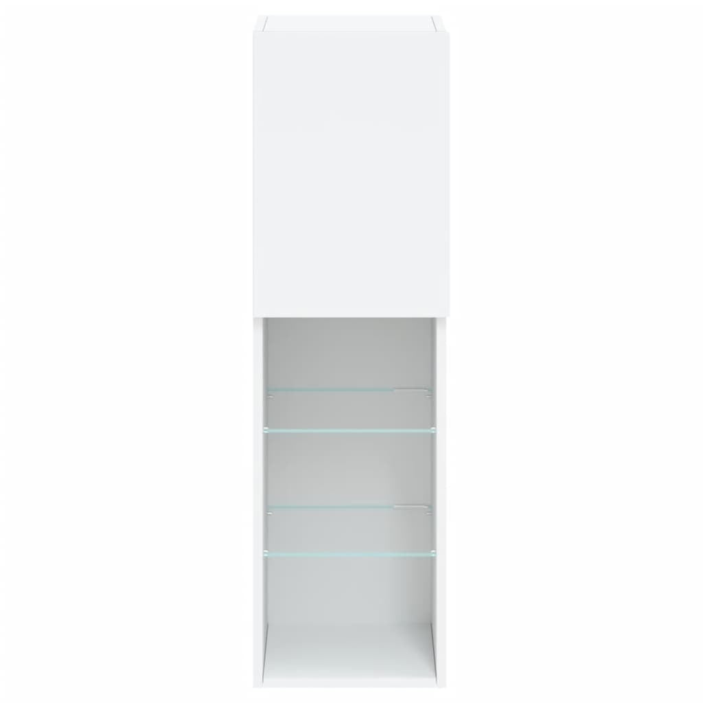 TV Cabinet with LED Lights White 30.5x30x102 cm