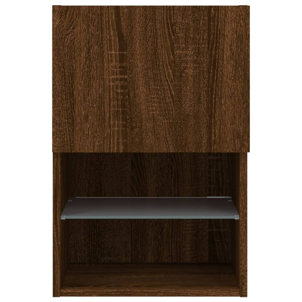 TV Cabinet with LED Lights Brown Oak 40.5x30x60 cm