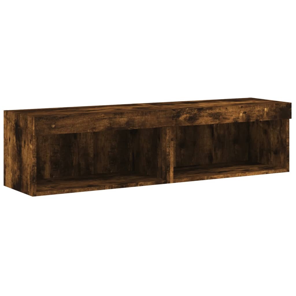 TV Cabinets with LED Lights 2 pcs Smoked Oak 60x30x30 cm