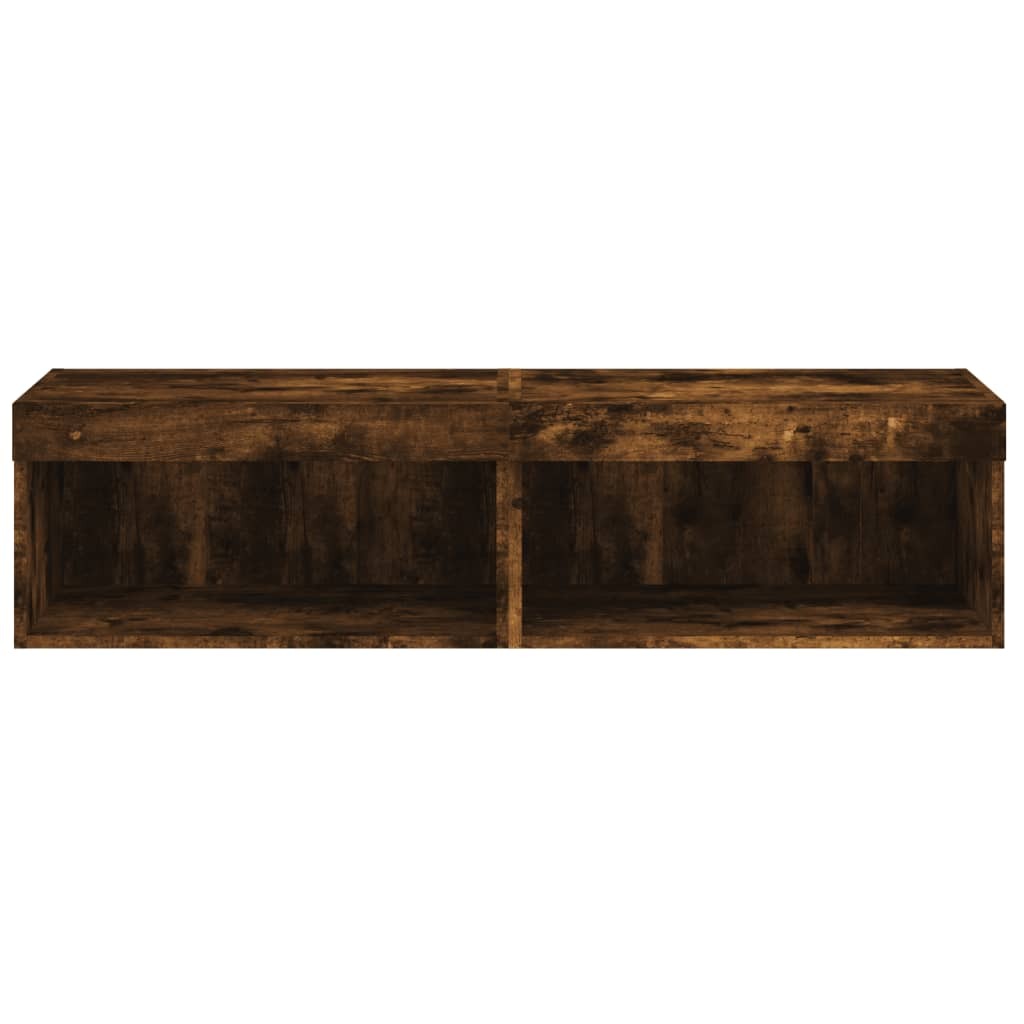 TV Cabinets with LED Lights 2 pcs Smoked Oak 60x30x30 cm