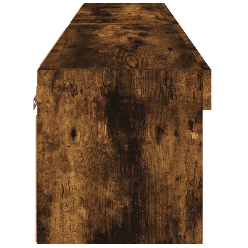 TV Cabinets with LED Lights 2 pcs Smoked Oak 60x30x30 cm