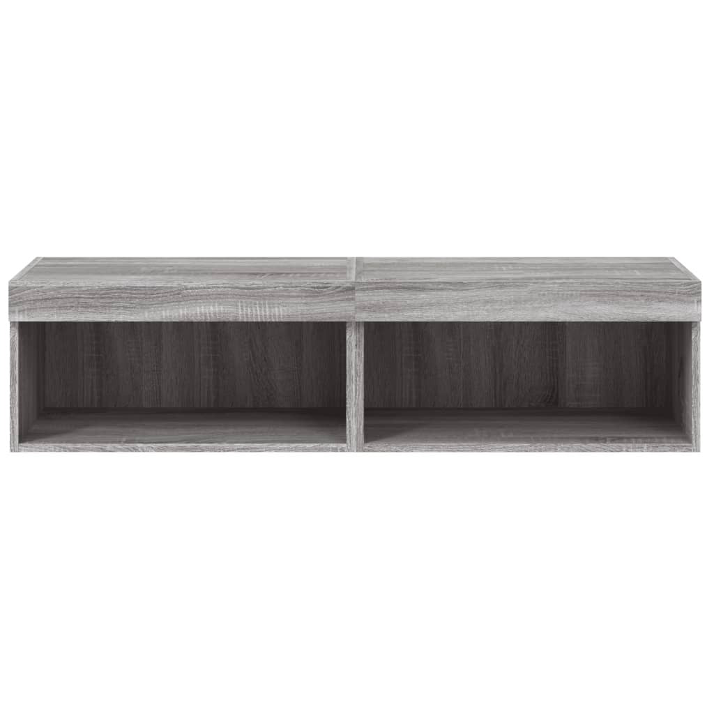 TV Cabinets with LED Lights 2 pcs Grey Sonoma 60x30x30 cm