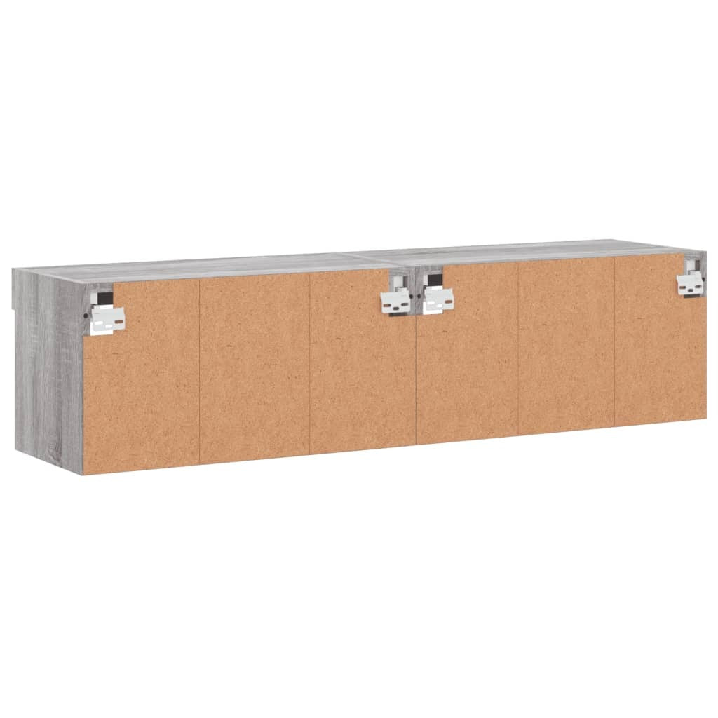 TV Cabinets with LED Lights 2 pcs Grey Sonoma 60x30x30 cm