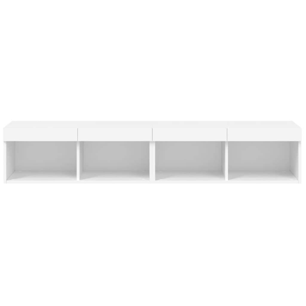 TV Cabinets with LED Lights 2 pcs White 80x30x30 cm
