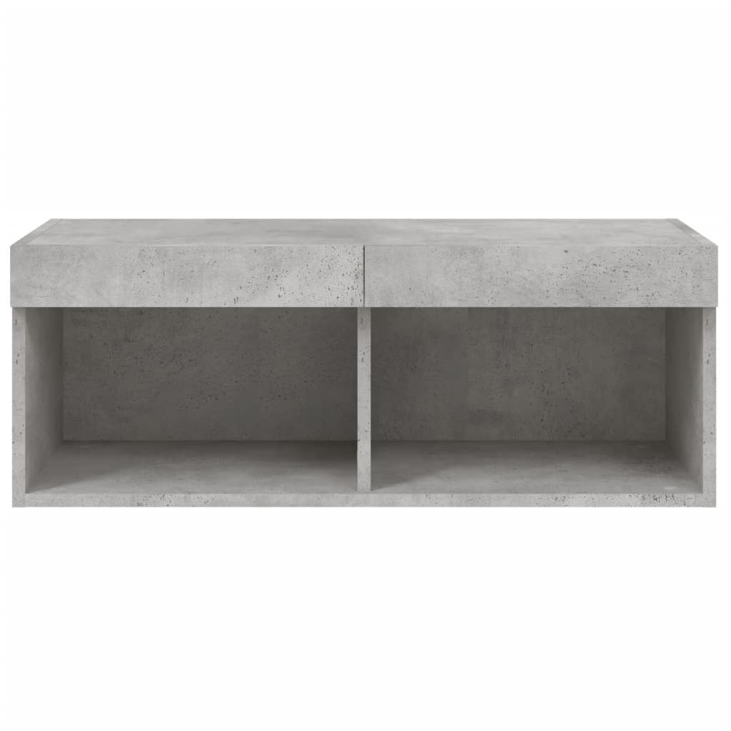 TV Cabinet with LED Lights Concrete Grey 80x30x30 cm