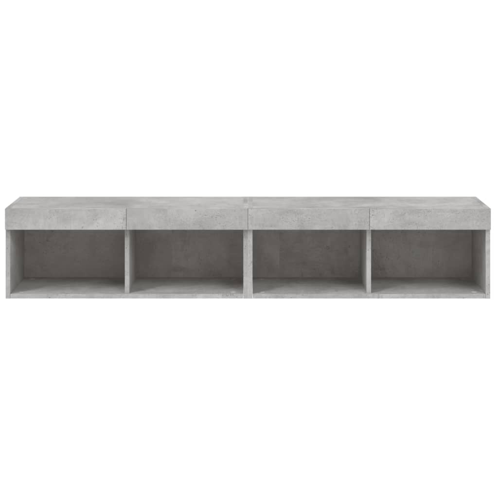 TV Cabinets with LED Lights 2 pcs Concrete Grey 80x30x30 cm