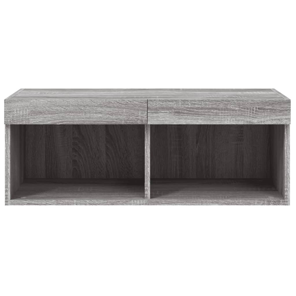 TV Cabinet with LED Lights Grey Sonoma 80x30x30 cm
