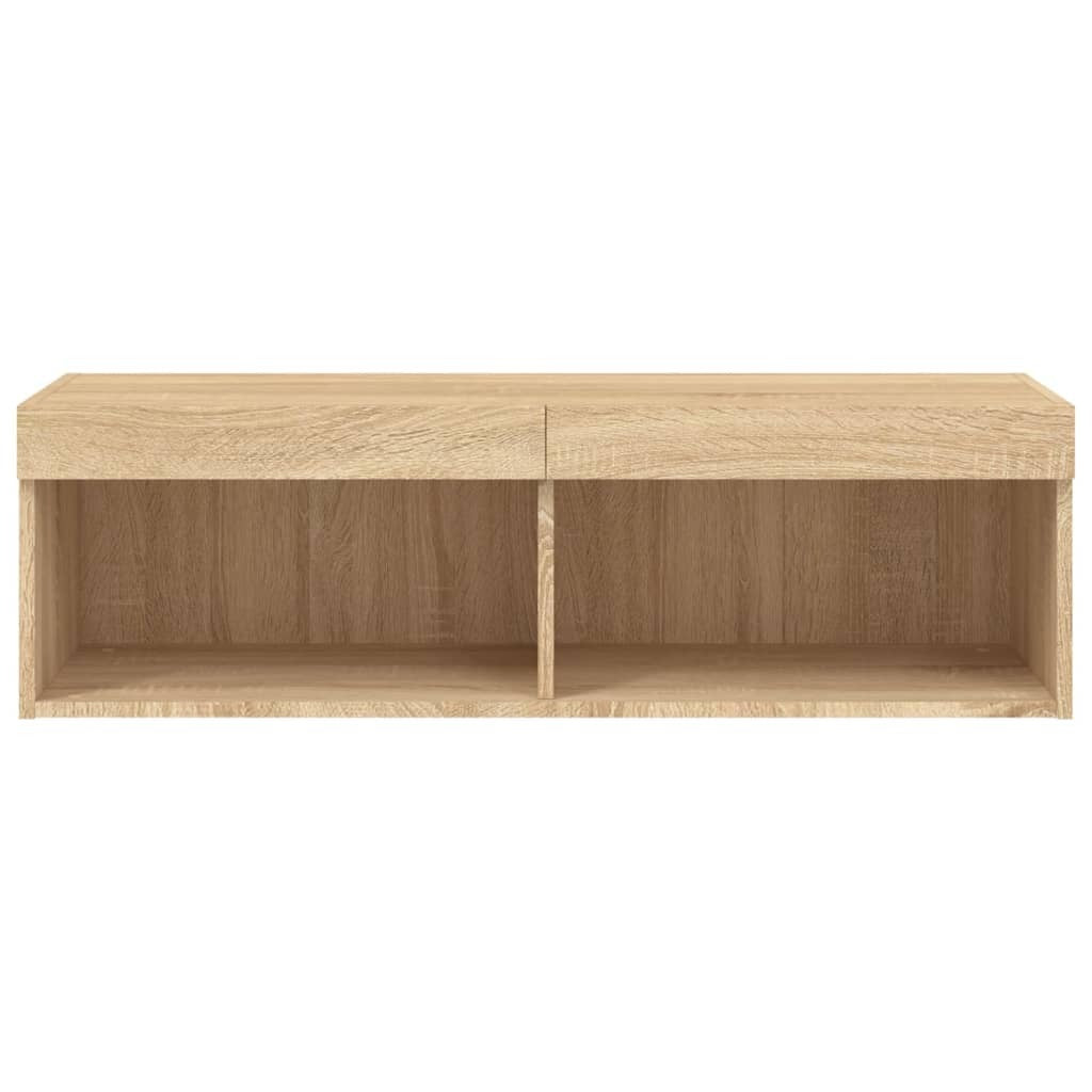 TV Cabinet with LED Lights Sonoma Oak 100x30x30 cm