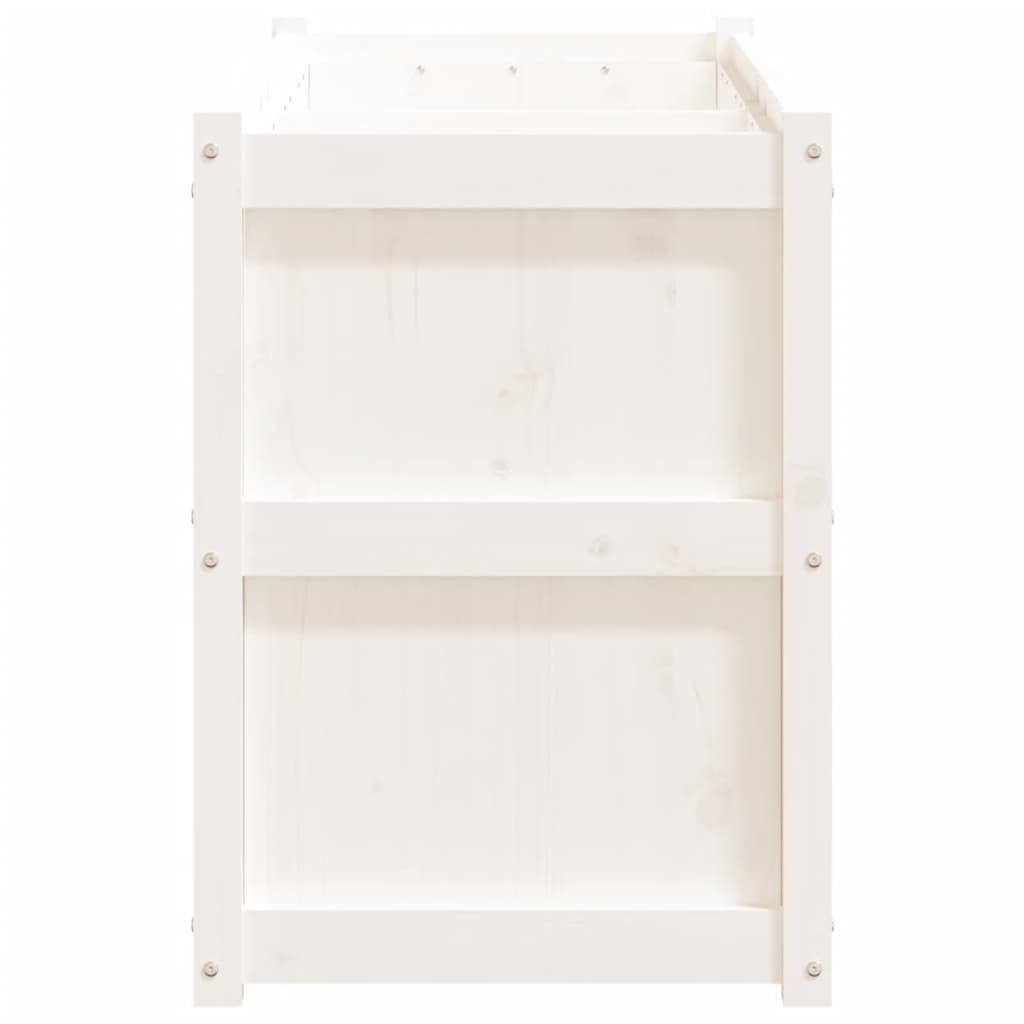 Garden Planter White 150x50x70 cm Solid Wood Pine