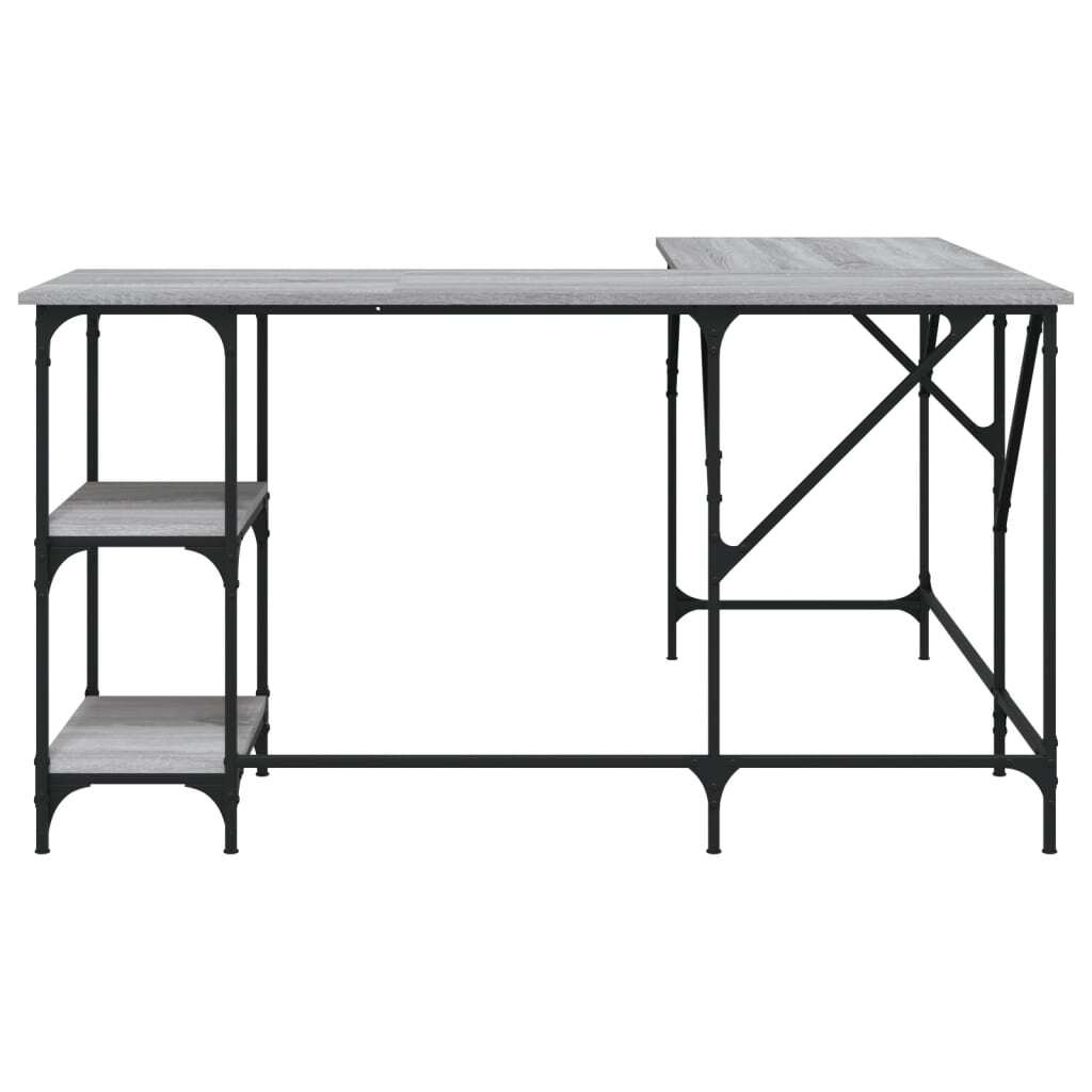 Desk Grey Sonoma 139x139x75 cm Engineered Wood