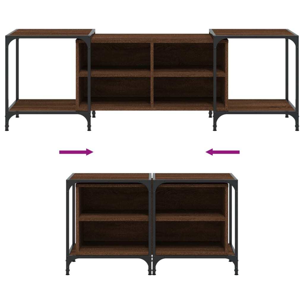 TV Cabinet Brown Oak 153x37x50 cm Engineered Wood