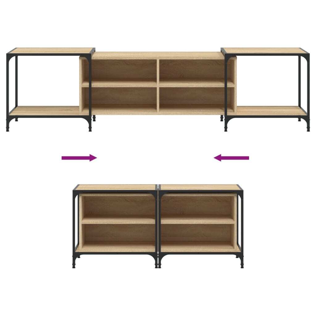 TV Cabinet Sonoma Oak 203x37x50 cm Engineered Wood