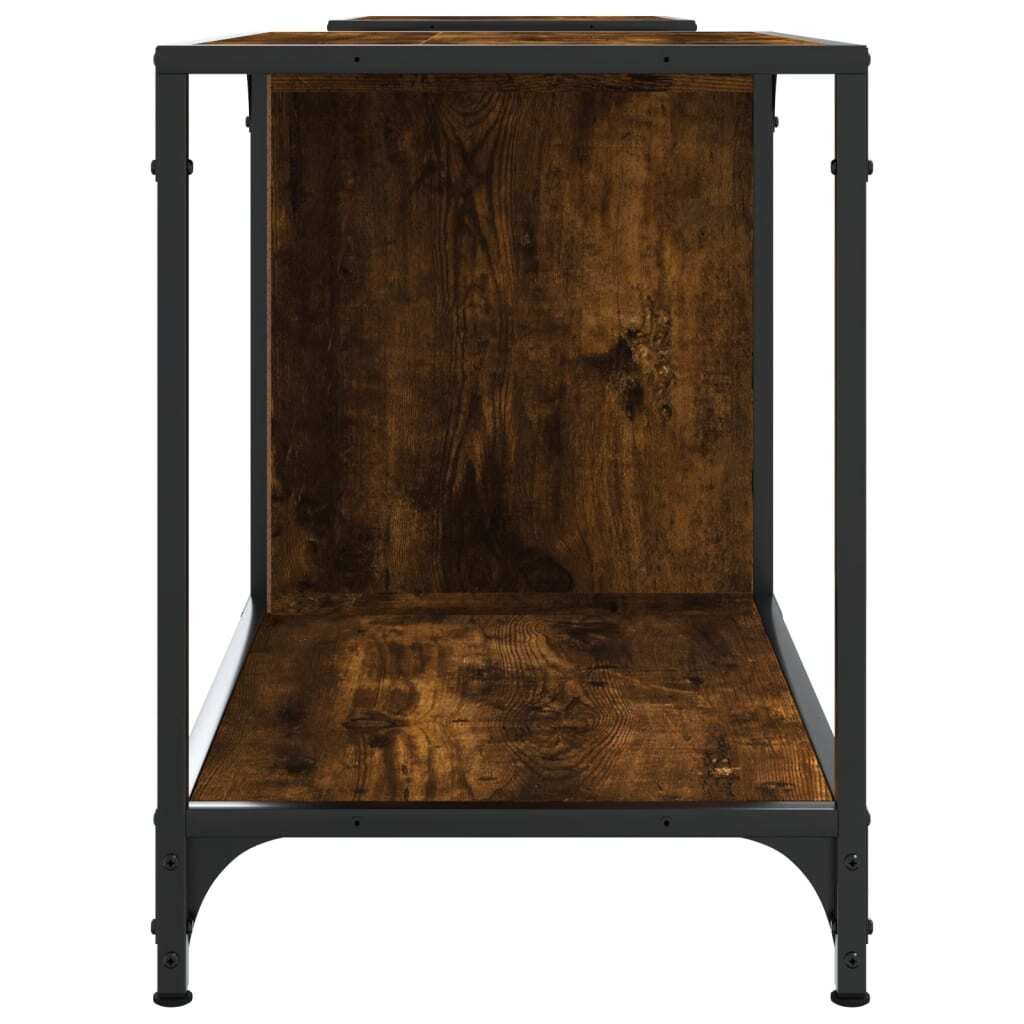 TV Cabinet Smoked Oak 203x37x50 cm Engineered Wood