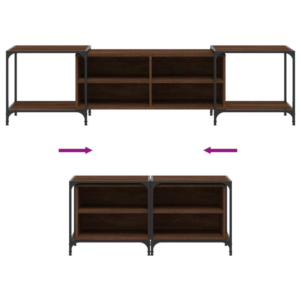 TV Cabinet Brown Oak 203x37x50 cm Engineered Wood