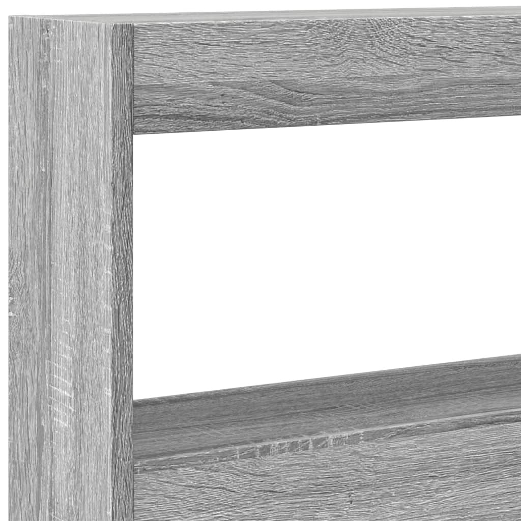 Headboard Cabinet with LED Grey Sonoma 200x17x102 cm