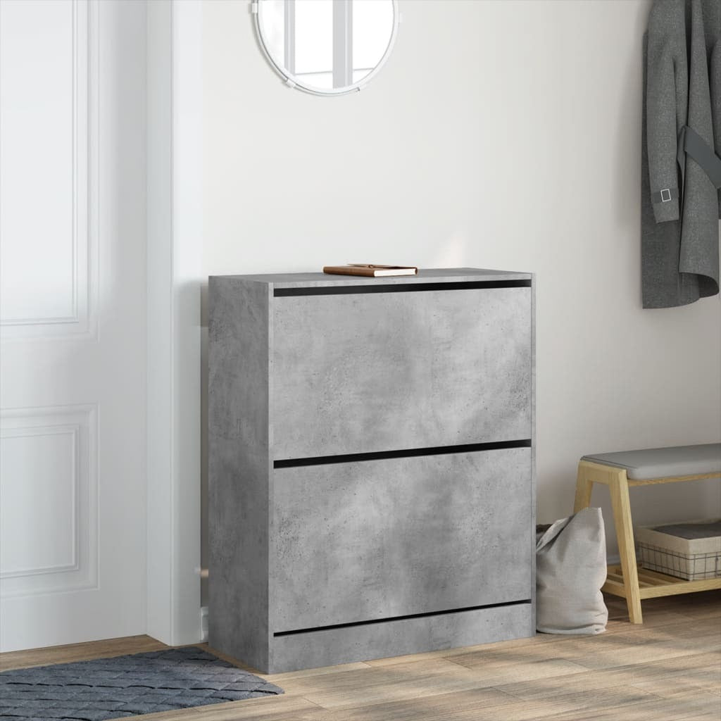 Shoe Cabinet Concrete Grey 80x34x96.5 cm Engineered Wood