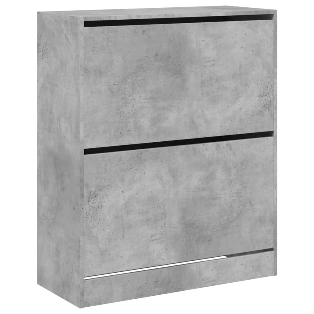 Shoe Cabinet Concrete Grey 80x34x96.5 cm Engineered Wood