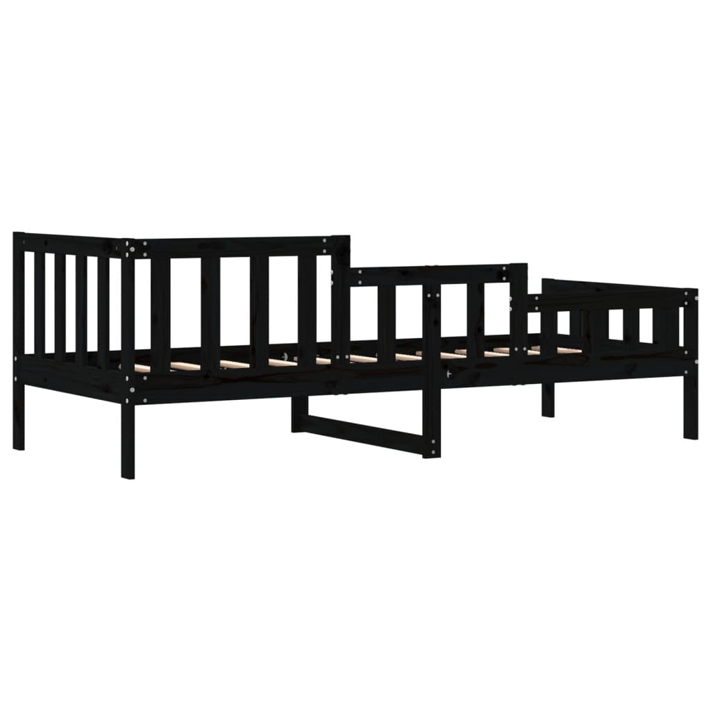 Day Bed Black 90x190 cm Solid Wood Pine