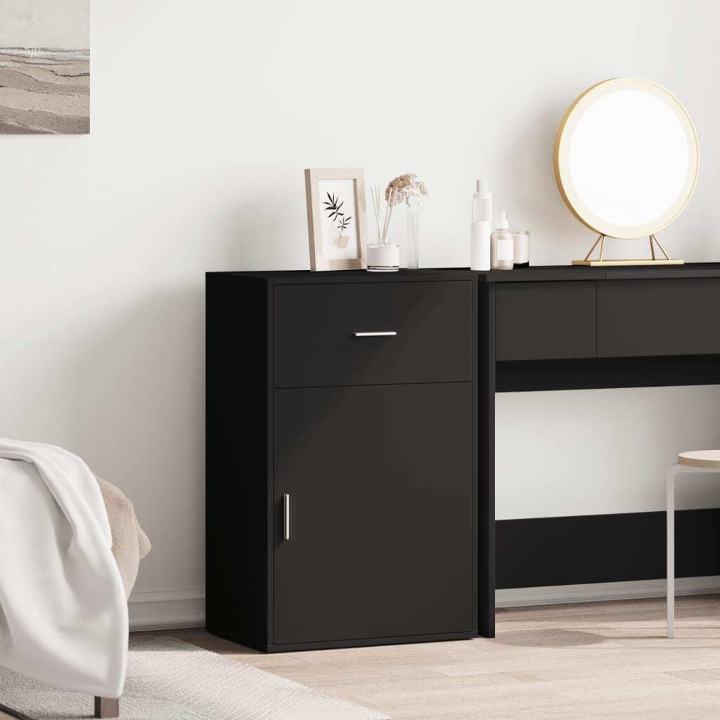 Storage Cabinet Black 56.5x39x90 cm Engineered Wood