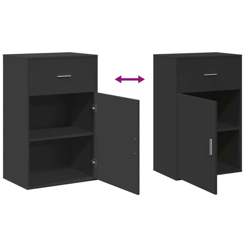 Storage Cabinet Black 56.5x39x90 cm Engineered Wood