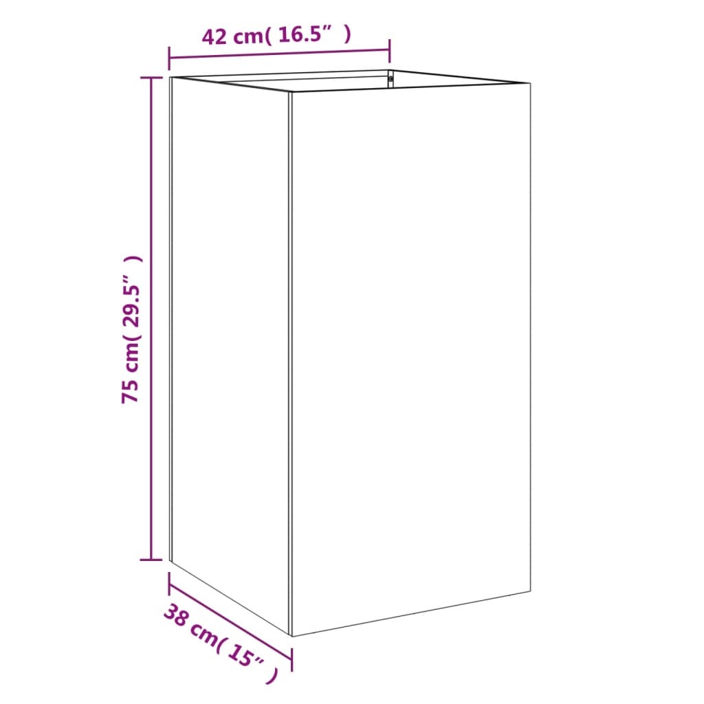 Planter Anthracite 42x38x75 cm Steel