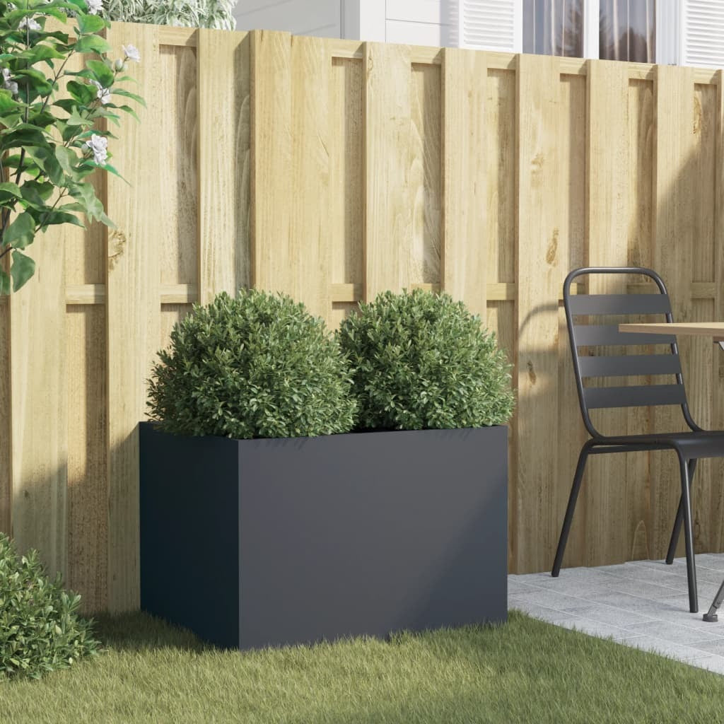 Planter Anthracite 62x47x46 cm Cold-rolled Steel