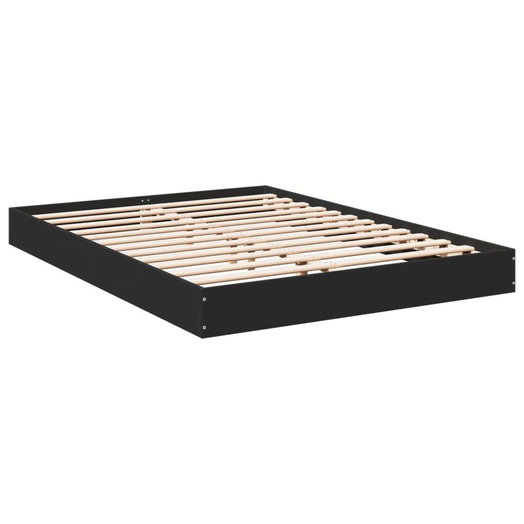 Bed Frame Black 140x200 cm Engineered Wood