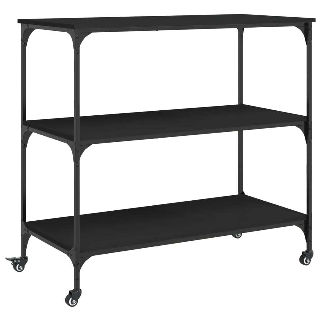 Kitchen Trolley Black 102x50x95 cm Engineered Wood