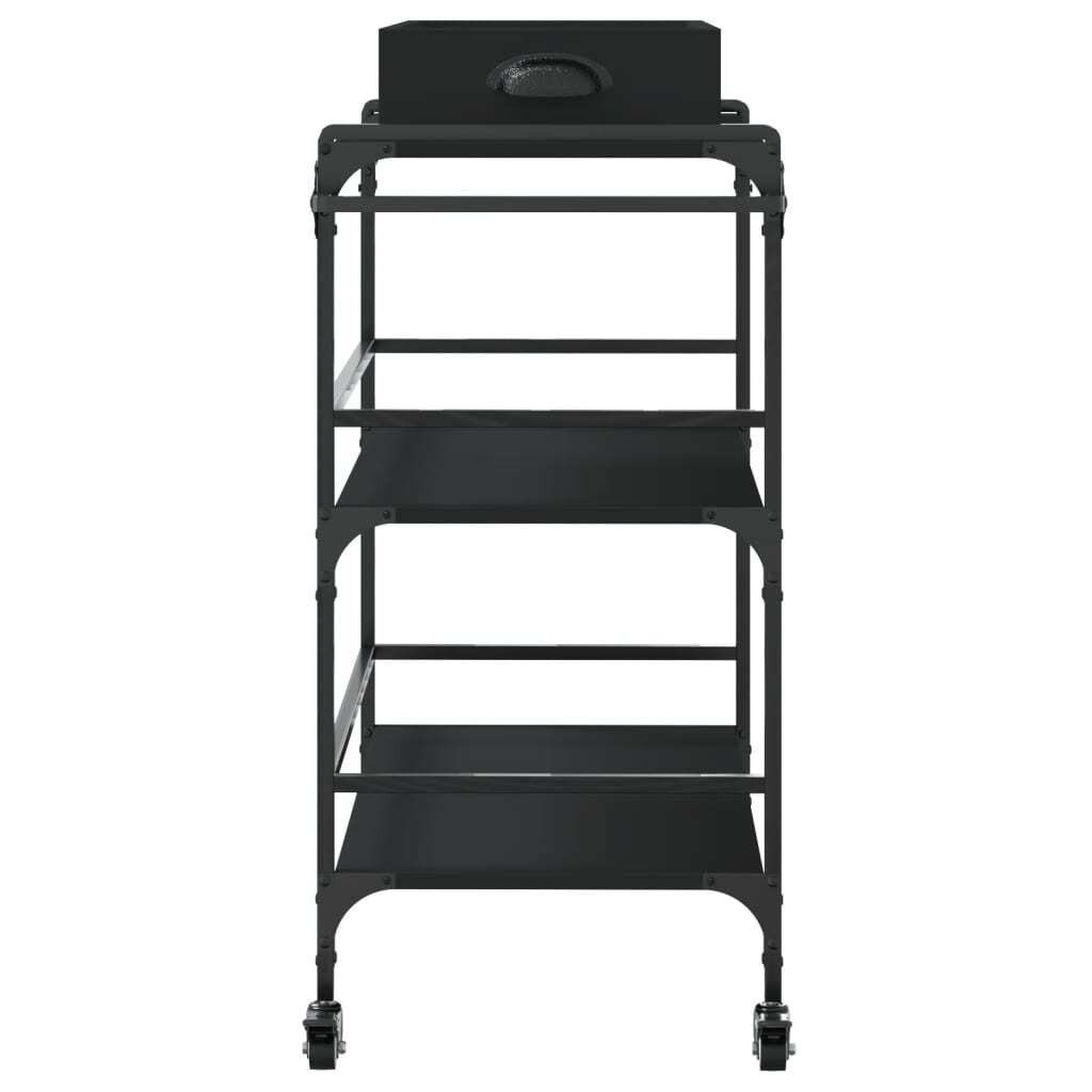 Kitchen Trolley Black 81.5x41x92.5 cm Engineered Wood