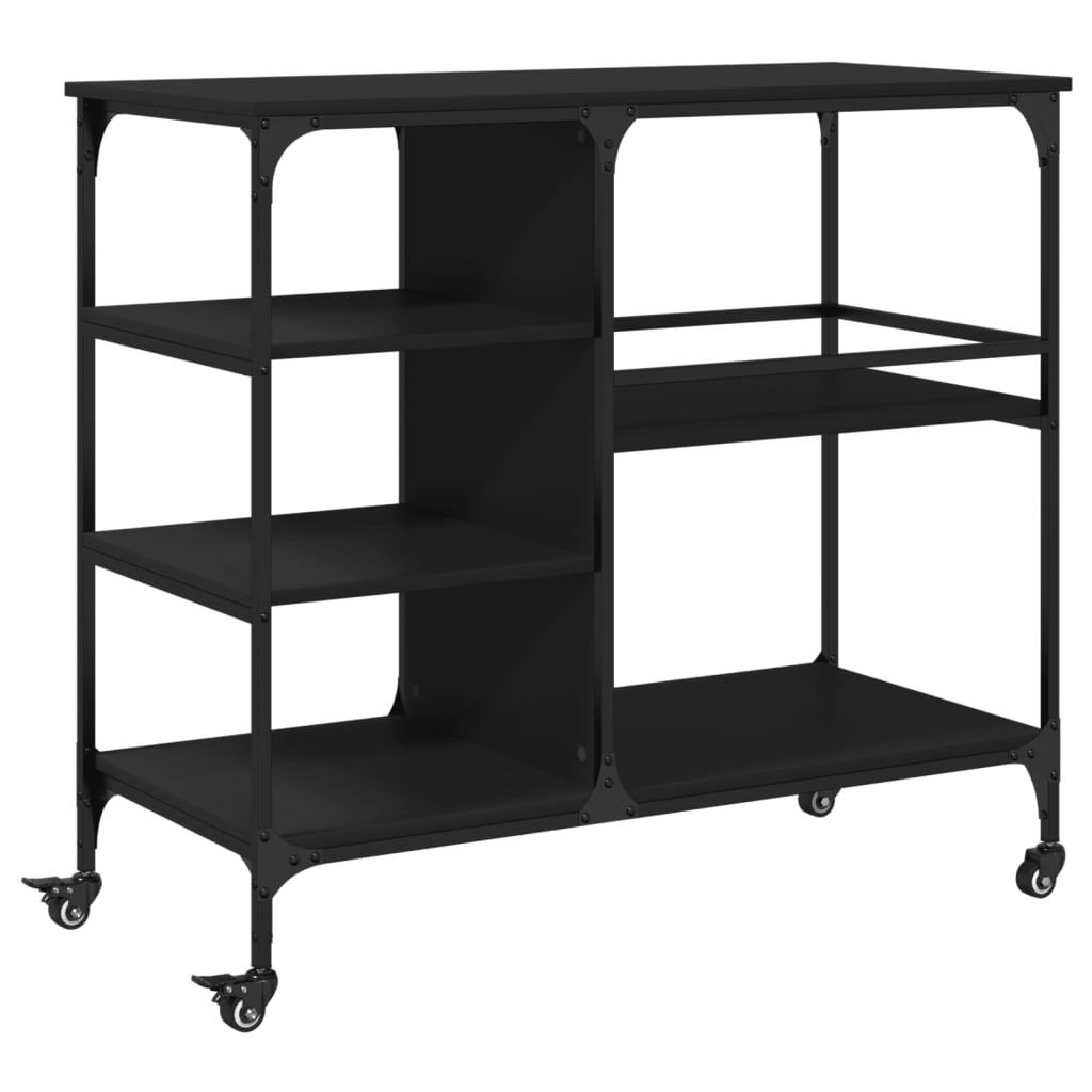 Kitchen Trolley Black 100x45x89.5 cm Engineered Wood