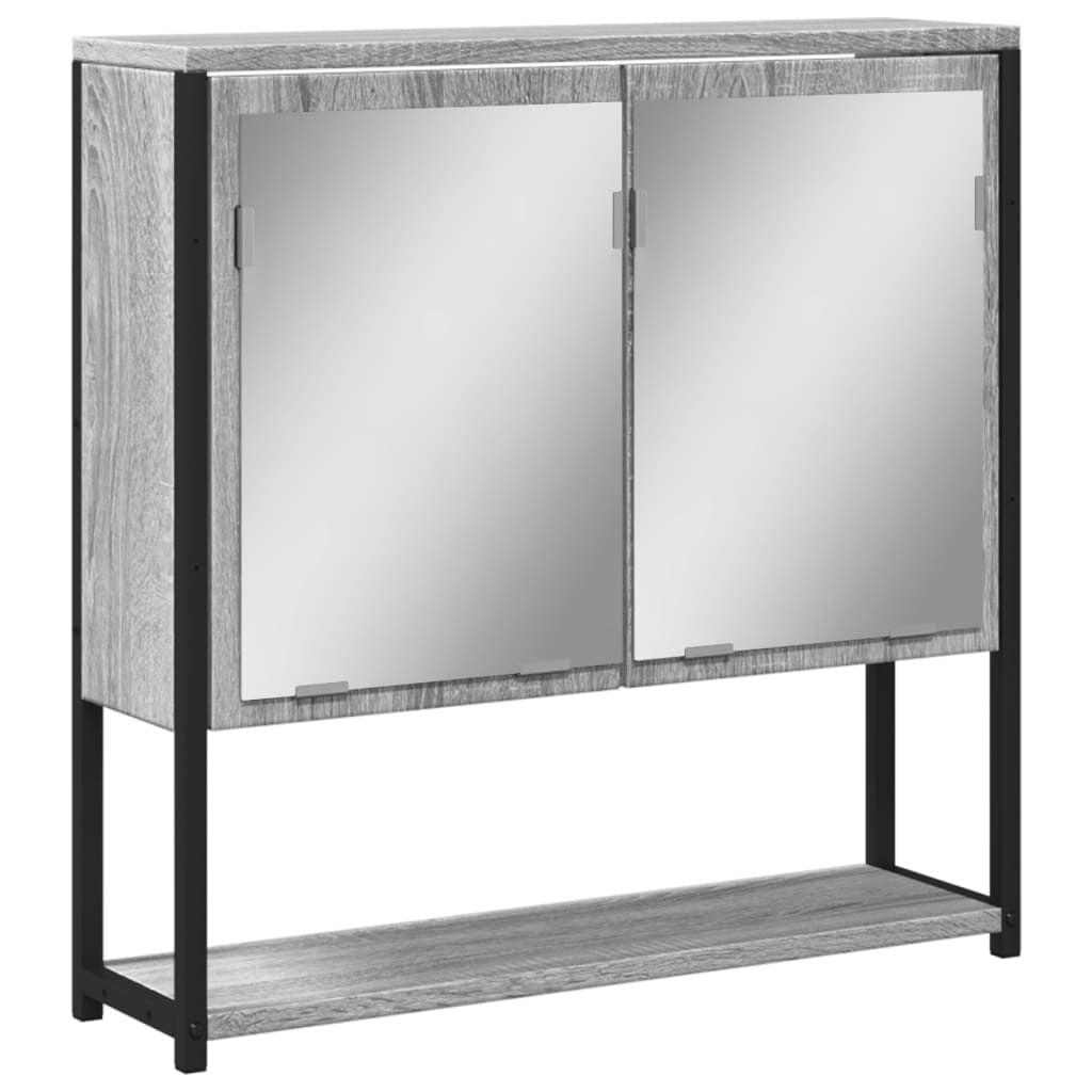 Bathroom Mirror Cabinet Grey Sonoma 60x16x60 cm Engineered Wood