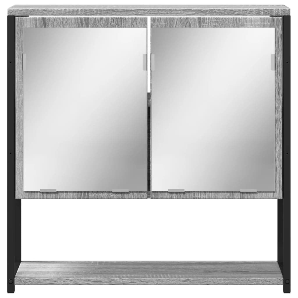 Bathroom Mirror Cabinet Grey Sonoma 60x16x60 cm Engineered Wood