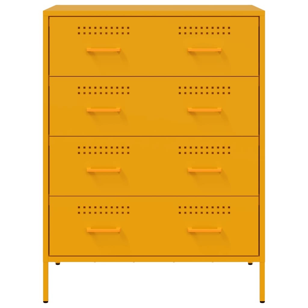 Sideboard Mustard Yellow 68x39x89 cm Steel