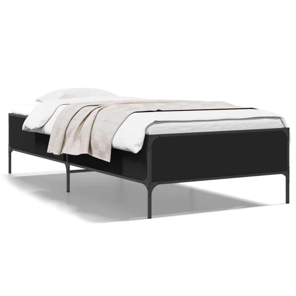 Bed Frame without Mattress Black 100x200 cm