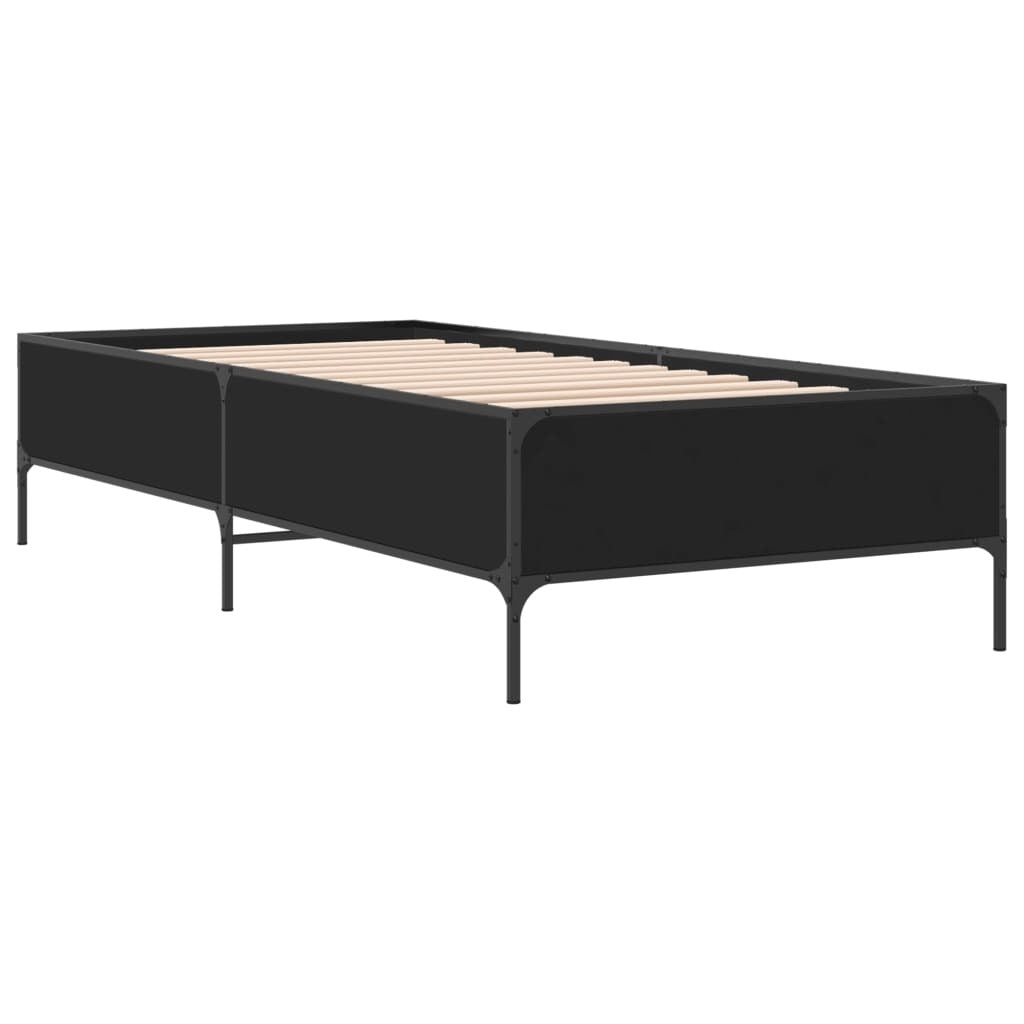 Bed Frame without Mattress Black 100x200 cm