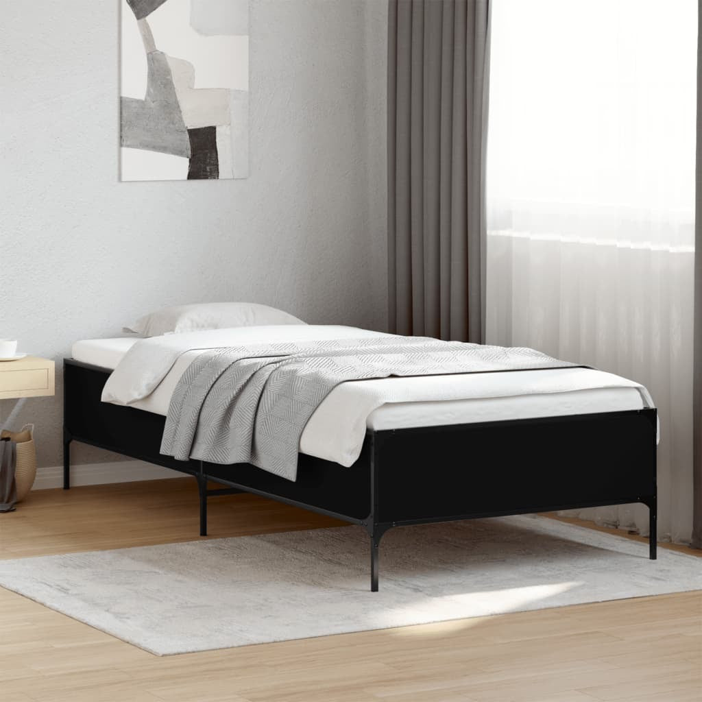 Bed Frame without Mattress Black 100x200 cm