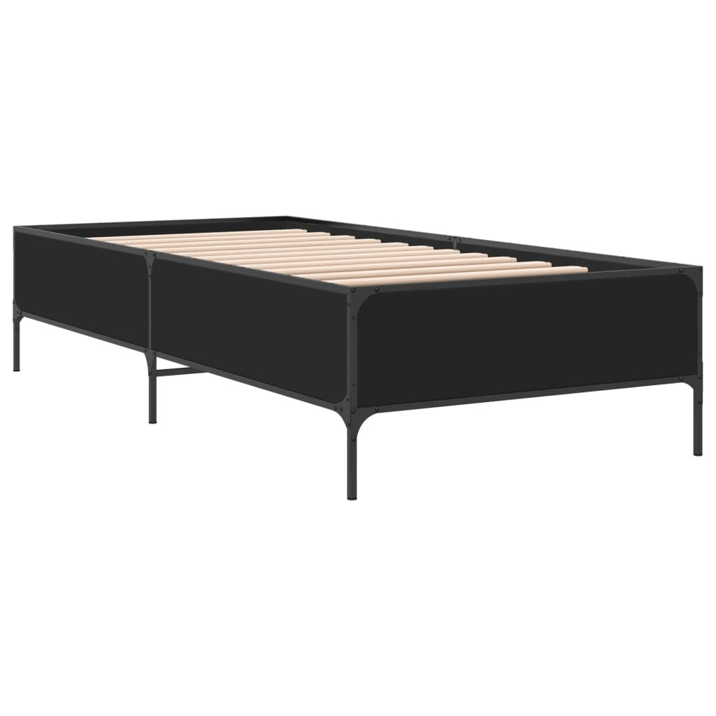 Bed Frame without Mattress Black 100x200 cm