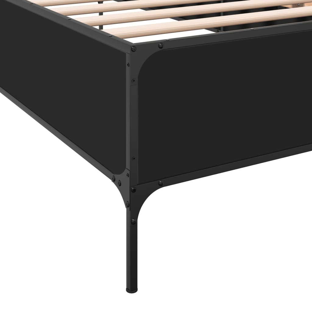 Bed Frame without Mattress Black 100x200 cm