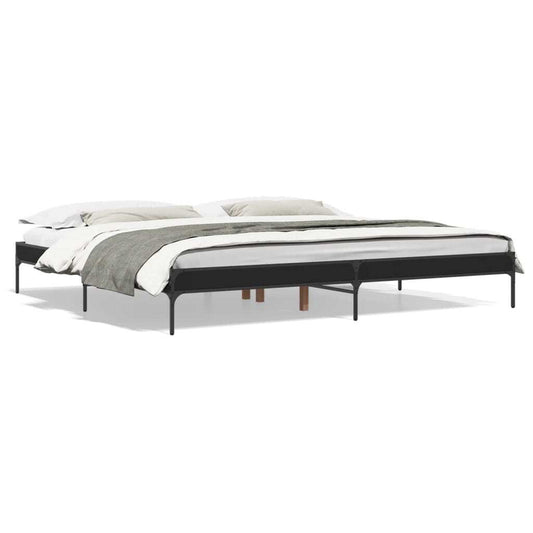 Bed Frame without Mattress Black 180x200 cm Super King