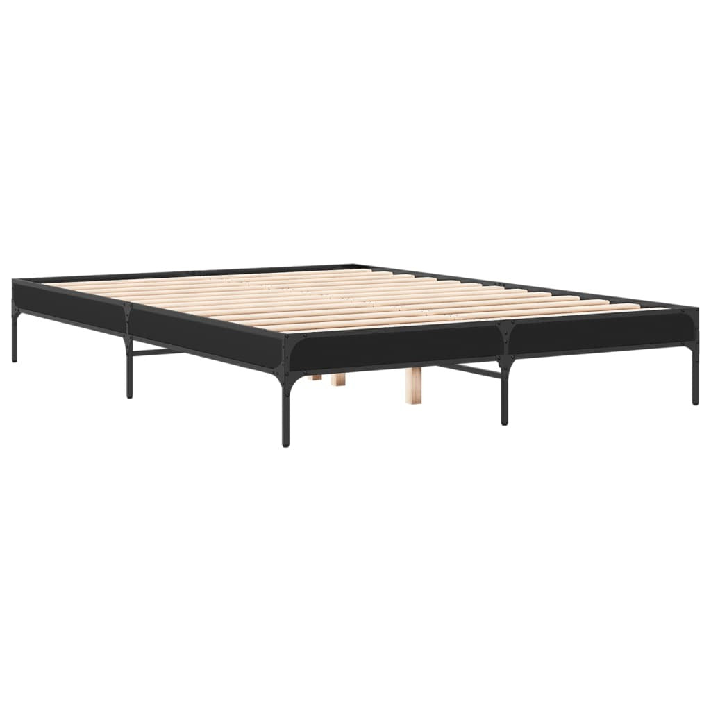 Bed Frame without Mattress Black 150x200 cm King Size