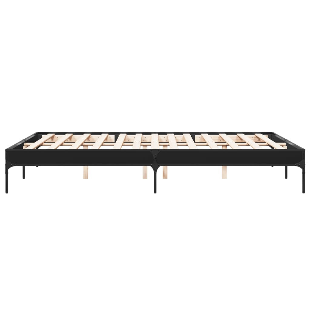 Bed Frame without Mattress Black 150x200 cm King Size