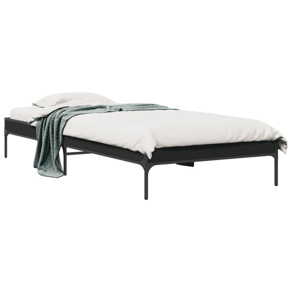 Bed Frame without Mattress Black 100x200 cm