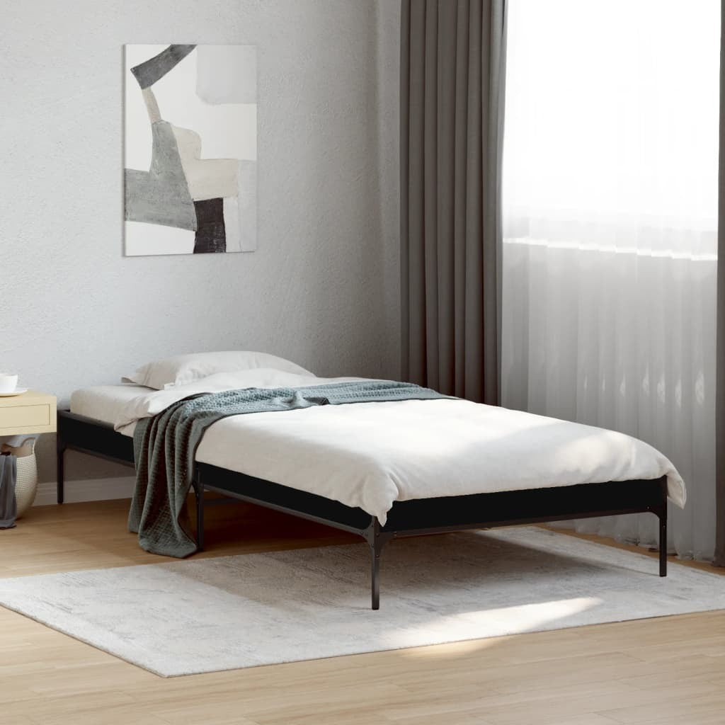 Bed Frame without Mattress Black 100x200 cm