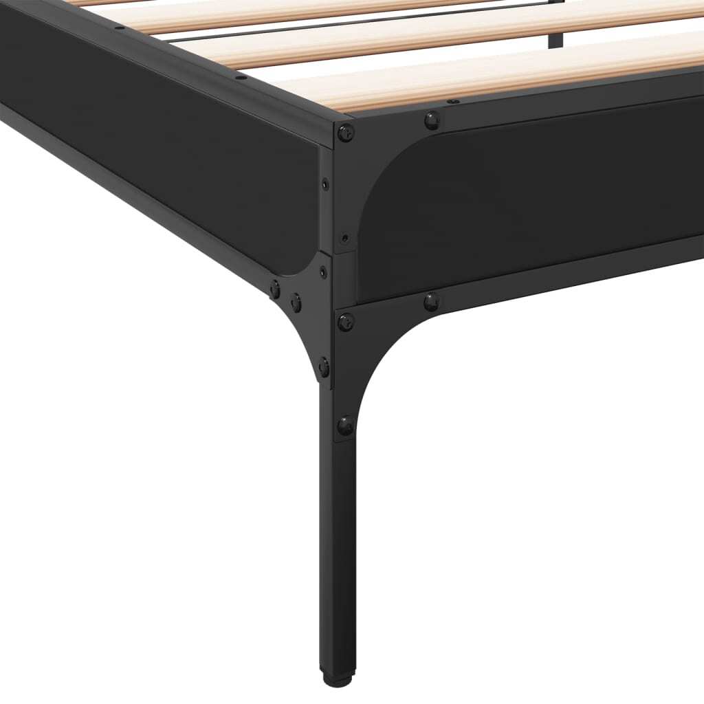 Bed Frame without Mattress Black 100x200 cm