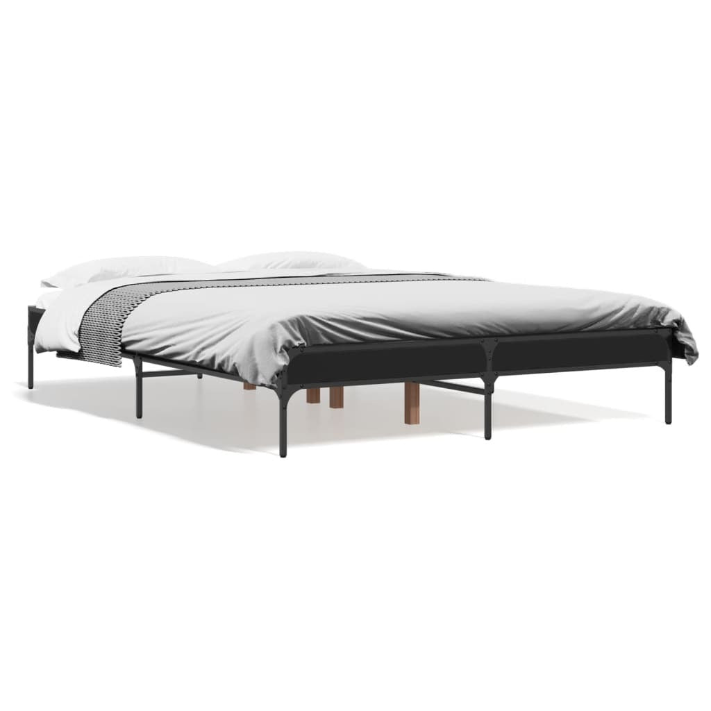 Bed Frame without Mattress Black 140x190 cm