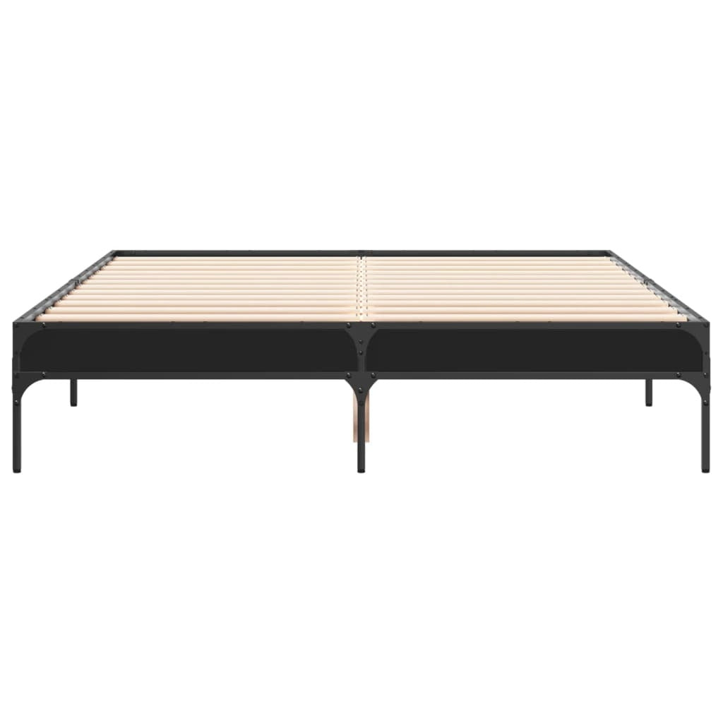 Bed Frame without Mattress Black 140x190 cm